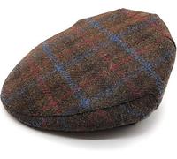 Harris Tweed County Flat Cap, Authentic Scottish Made, Men's (UK, Alpha, One Size, Brown Check)