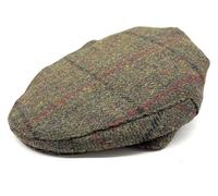 Harris Tweed County Flat Cap, Authentic Scottish Made, Men's (UK, Alpha, One Size, Dark Green Check)