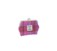 Harris Tweed 'Eigg' Small Clasp Purse in Pink Check LB2035-COL103