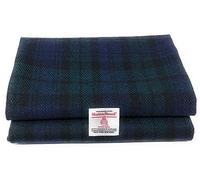 Harris Tweed Fabric Blue Black and Green Tartan Various Sizes with Labels (100 X 150)