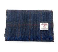 Harris Tweed Fringed Scarf Unisex (Navy Houndstooth Check)