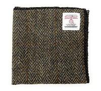 Harris Tweed Handmade Pocket Square Handkerchief (Brown Herringbone)