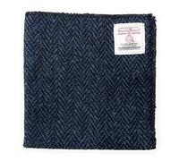 Harris Tweed Handmade Pocket Square Handkerchief (Navy Herringbone)