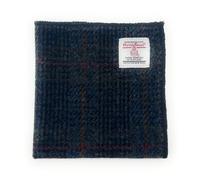 Harris Tweed Handmade Pocket Square Handkerchief (Navy Houndstooth Check)