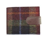 Harris Tweed Handwoven Scottish Wallet with Coin Pocket, Card Slots, Note Compartments, Traditional Craftsmanship (Rust Check)