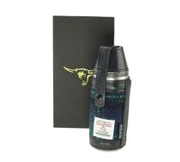 Harris Tweed Hunting Flask - Blue with Turquoise HF3500-COL119 Overcheck