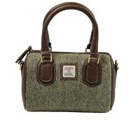 Harris Tweed Ladies Hand Bag 13 in Classic Brown | Authentic Handwoven Scottish Wool Handbag with Premium Leather Handles, Structured Design, Spacious Storage & Timeless Heritage Craftsmanship