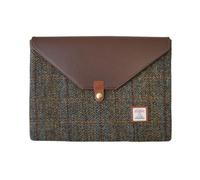 Harris Tweed Laptop Sleeve for MacBook Air M4 M3 M2 M1 13 Inch and Pro M1 A2338 Wool and Microfiber Leather Case with Snap Button Flap