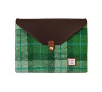 Harris Tweed Laptop Sleeve for MacBook Air M4 M3 M2 M1 13 Inch and Pro M1 A2338 Wool and Microfiber Leather Case with Snap Button Flap