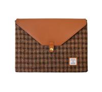 Harris Tweed Laptop Sleeve for MacBook Air M4 M3 M2 M1 13 Inch and Pro M1 A2338 Wool and Microfiber Leather Case with Snap Button Flap