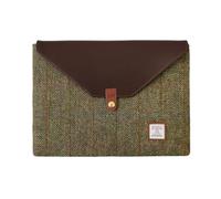 Harris Tweed Laptop Sleeve for MacBook Air M4 M3 M2 M1 13 Inch and Pro M1 A2338 Wool and Microfiber Leather Case with Snap Button Flap