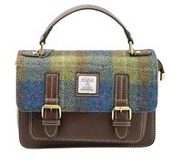 Harris Tweed Medium Satchel Bag 30 in Classic Brown | Authentic Handwoven Scottish Wool Crossbody & Shoulder Bag with Premium Leather Trim | Durable Heritage Satchel for Work, Travel & Everyday Use