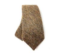 Harris Tweed Neck Tie, Authentic Scottish Made, Gents (Brown Herringbone)
