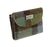 Harris Tweed Short Wallet - MacLeod Tartan - Ladies Purse with Zipper Closure - Compact and Stylish!