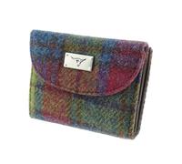 Harris Tweed Short Wallet - Multi Colour Tartan - Ladies Purse with Zipper Closure - Compact and Stylish!
