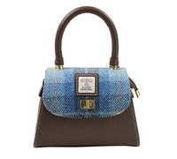 Harris Tweed Small Satchel Bag 2 in Classic Brown | Authentic Handwoven Scottish Wool Crossbody Satchel Premium Leather Trim, Adjustable Shoulder Strap, Secure Flap Closure & Timeless Craftsmanship