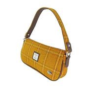 Harris Tweed Small Shoulder Bag for Ladies - Multiple Tartans - Scottish Heritage Clutch with Tweed Strap, Apt for All Occasions - Women's Shoulder Bag (Mustard with Overcheck)