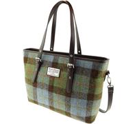 Harris Tweed Spey Classic MacLeod Green Brown Check Ladies Tote Handbag Purse