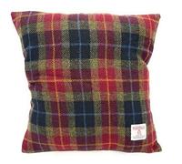 Harris Tweed Square Cushion Cover With Velvet Back (Rust Check)