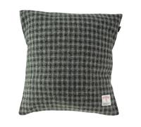 Harris Tweed Square Decorative Cushion, Grey Dogtooth Pattern, Velvet Back, 45x45cm, Made in Scotland