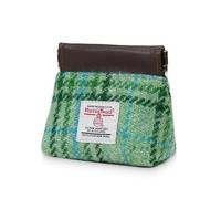 Harris Tweed Squeeze Coin Purse Wool Earbud Pouch for Women and Men Lipstick or USB Drive Holder Small Accessory Travel Pocket Bag, No.857, Scottish Tartan
