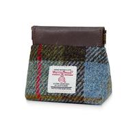 Harris Tweed Squeeze Coin Purse Wool Earbud Pouch for Women and Men Lipstick or USB Drive Holder Small Accessory Travel Pocket Bag, No.176, Scottish Tartan