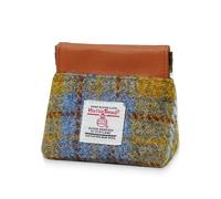 Harris Tweed Squeeze Coin Purse Wool Earbud Pouch for Women and Men Lipstick or USB Drive Holder Small Accessory Travel Pocket Bag, No.872, Scottish Tartan