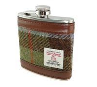 Harris Tweed Stainless Steel Hip Flask, 6oz, Gift Box Included, Multiple Colors Available (MacLeod Tartan)