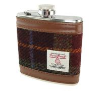 Harris Tweed Stainless Steel Hip Flask, 6oz, Gift Box Included, Multiple Colors Available (Rust Check)