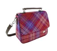 Harris Tweed 'Thurso' Square Bag Made in Scotland, Orange and Purple Tartan