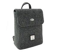 Harris Tweed 'Tummel' Mini Backpack, Charcoal Herringbone, 26 cm (L) x 21 cm (W) x 12 cm (H)