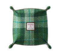 Harris Tweed Wool Valet Tray - Handcrafted Desk Organizer with Brass Snaps,Versatile Storage for Keys, Coin, Jewelry, and More