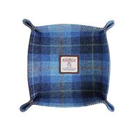 Harris Tweed Wool Valet Tray - Handcrafted Desk Organizer with Brass Snaps,Versatile Storage for Keys, Coin, Jewelry, and More