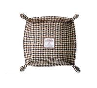 Harris Tweed Wool Valet Tray - Handcrafted Desk Organizer with Brass Snaps,Versatile Storage for Keys, Coin, Jewelry, and More
