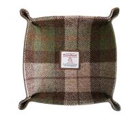 Harris Tweed Wool Valet Tray - Handcrafted Desk Organizer with Brass Snaps,Versatile Storage for Keys, Coin, Jewelry, and More