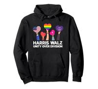 Harris Waltz 2024 Unity Over Division Kamala Harris Tim Walz Pullover Hoodie