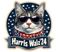 Harris Waltz Stickers, Womens Harris Walz 2024 Stickers, Election Kamala Harris Tim Waltz 2024 Stickers -UV Printing Technique for Vibrant, Vivid, and Crisp Printing 6"x6" (Cat)