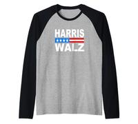 Harris Walz Presidential Election 2024 USA Flag Harris Walz Raglan Baseball Tee