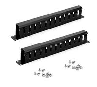 Harrisen 2 Pack 1U 19 Inch Cable Manager Horizontal Rack Mount, 12 Slot Wire Management Server Rack Management, Metal Finger Duct Wire Organizer for 19" Network Cabinet with Mounting Screws