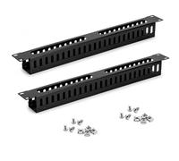 Harrisen 2 Pack 1U 19 Inch Cable Manager Horizontal Rack Mount, 24 Slot Wire Management Server Rack Management, Metal Finger Duct Wire Organizer for 19" Network Cabinet with Mounting Screws