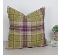 Harrison Cropper Balmoral Cassis Green & Purple Check Tartan Wool Cushion/Cushion Cover 16" 18" 20" 22" 24" (16" Feather Filled)