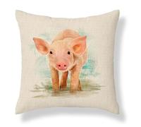 Harrison Cropper Country Animal Print Cushion Cover Stags Hare Cow Pig Pheasant Duck (Peter Pig, 16")