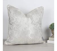 Harrison Cropper Serpentine Chalk White & Grey Snake Skin Animal Print Piped Cushion/Cushion Cover 16" 18" 20" 22" 24" (18" Cover Only)