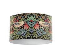 Harrison Cropper William Morris Tapestry Strawberry Thief Drum Lampshade (Black, 35cm Diameter Table/Standard Lamp)