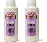 Harrison Garlic and Herb Sauce - Pack of 2 Garlic Sauce Bottles 1 Liter Each - Gluten Free with No Soya - No Artificial Color or Flavor - Made in UK