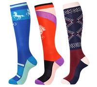 Harrison Howard 3 Pair High Quality Riding Socks for Riding and Tall Boots, Knee High Socks for Women, L