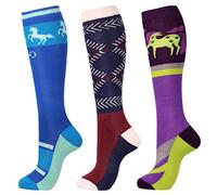 Harrison Howard 3 Pair High Quality Riding Socks for Riding and Tall Boots, Knee High Socks for Women, L