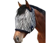 Harrison Howard All Round Mesh Horse Fly Mask UV Protective with Fleece Padded Edging and Fun Prints Forelock Opening Design Mask for Horse Zebra Small