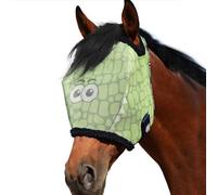 Harrison Howard All Round Mesh Horse Fly Mask UV Protective with Fleece Padded Edging and Fun Prints Forelock Opening Design Mask for Horse Crocodile Medium