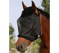 Harrison Howard All Round Mesh Horse Fly Mask UV Protective with Fleece Padded Edging Black L